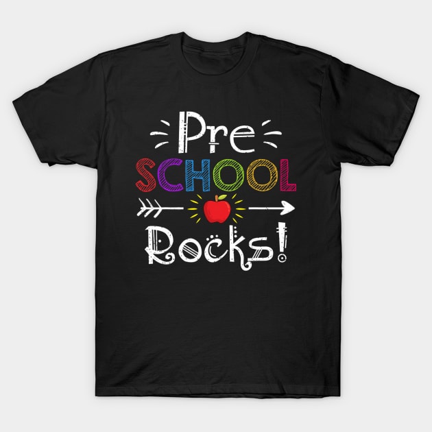 Preschool Rocks Teacher Student Funny Back To School Gift T-Shirt by fatmehedo8